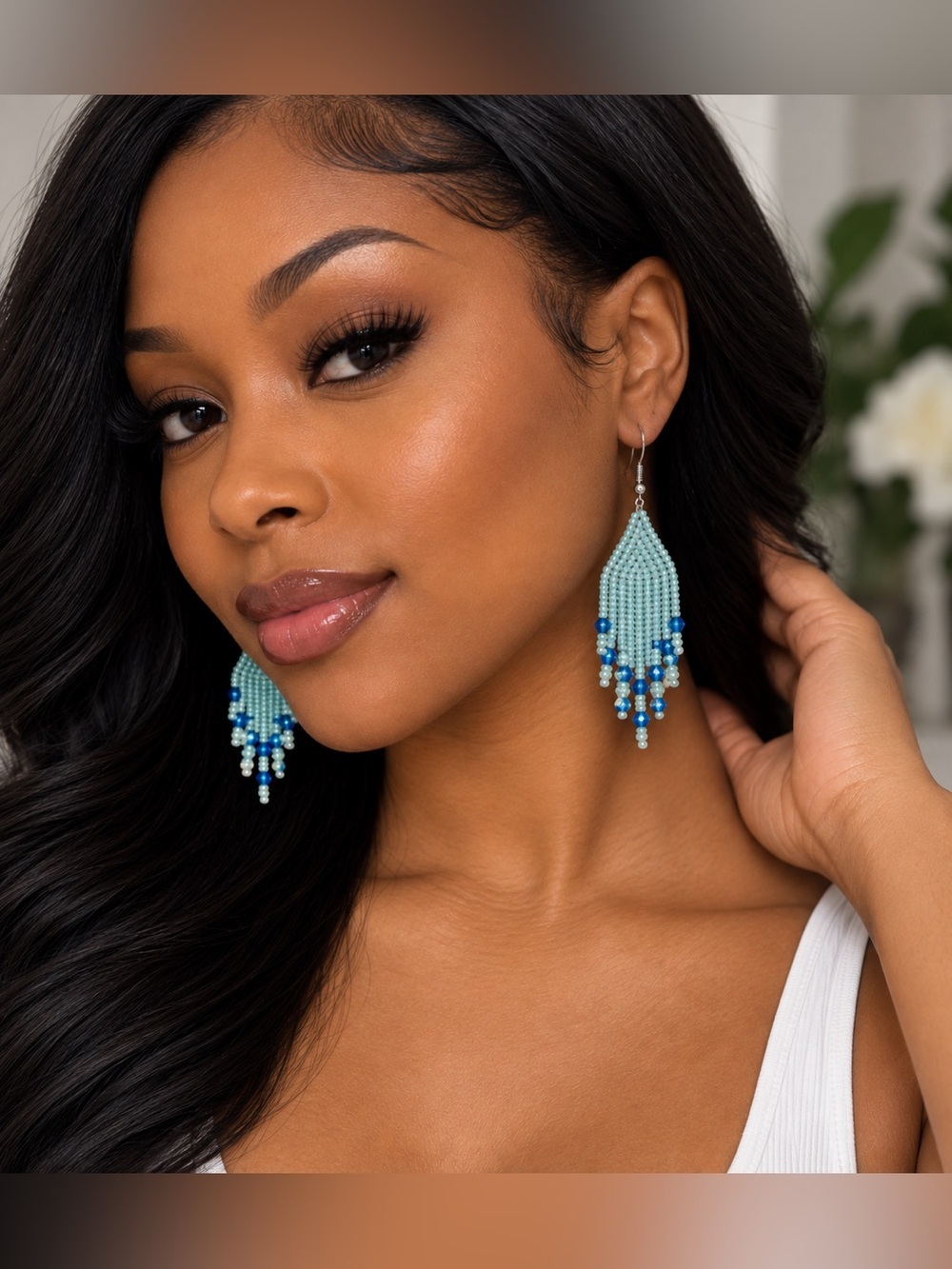 Elegant Beaded Fringe Earrings